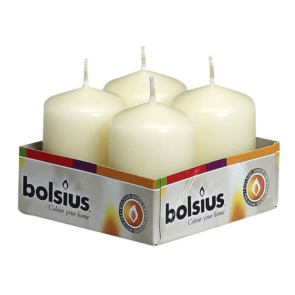 Bolsius Ivory Pillar Candles 6cm x 4cm (Pack of 4) £4.49